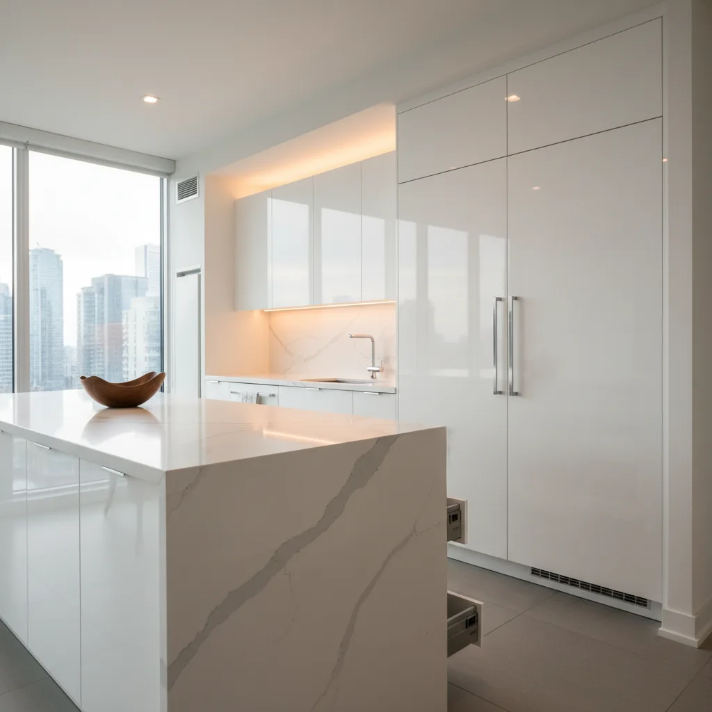 Frameless cabinet construction details