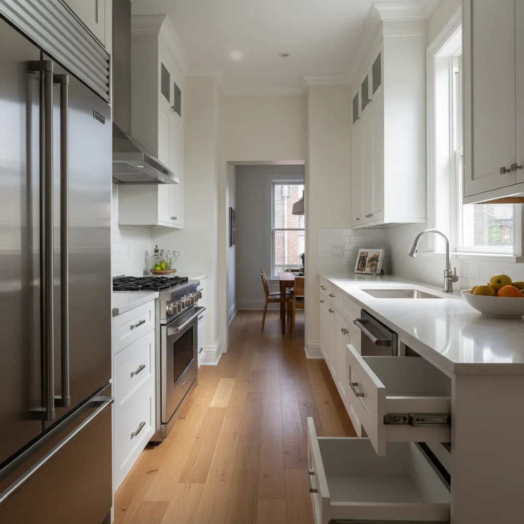 Custom kitchen cabinetry in Toronto Victorian home